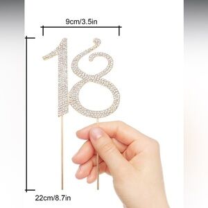 🎂Crystal Creations Elegant Silver Cake Topper number 18 for 18th birthday